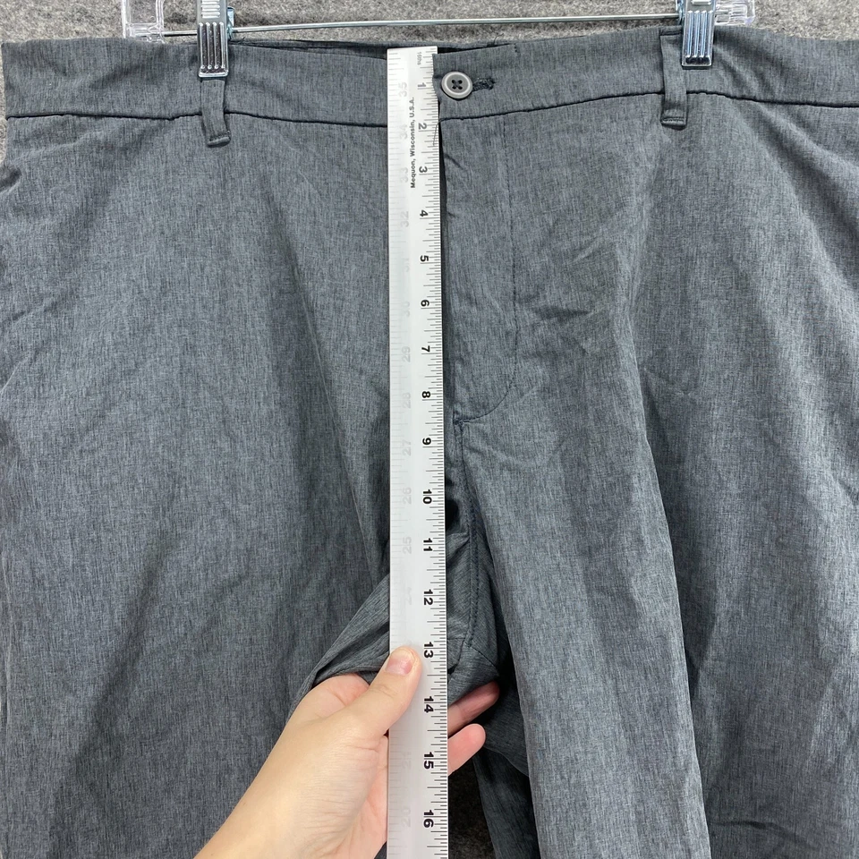 Pantalones Cortos Izod Hombres 40 Gris Híbrido Chino Tiro Alto Bolsillos Frontales Planos Ajuste Regular Foto 4 de 4