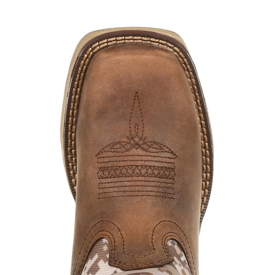 Botas vaqueras occidentales digitales de cuero camuflaje/polvoriento para niños grandes Lil Durango Foto 3 de 4