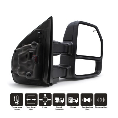 Tow Mirror For 2017-2019 Ford F250 Super Duty Passenger Side RH Power Heated