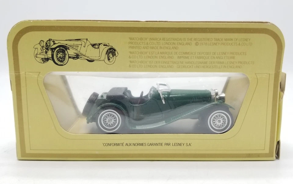 Matchbox Modelos de Antaño 1936 JAGUAR SS100 Y-1 Caja Convertible Verde 1978 Foto 4 de 4