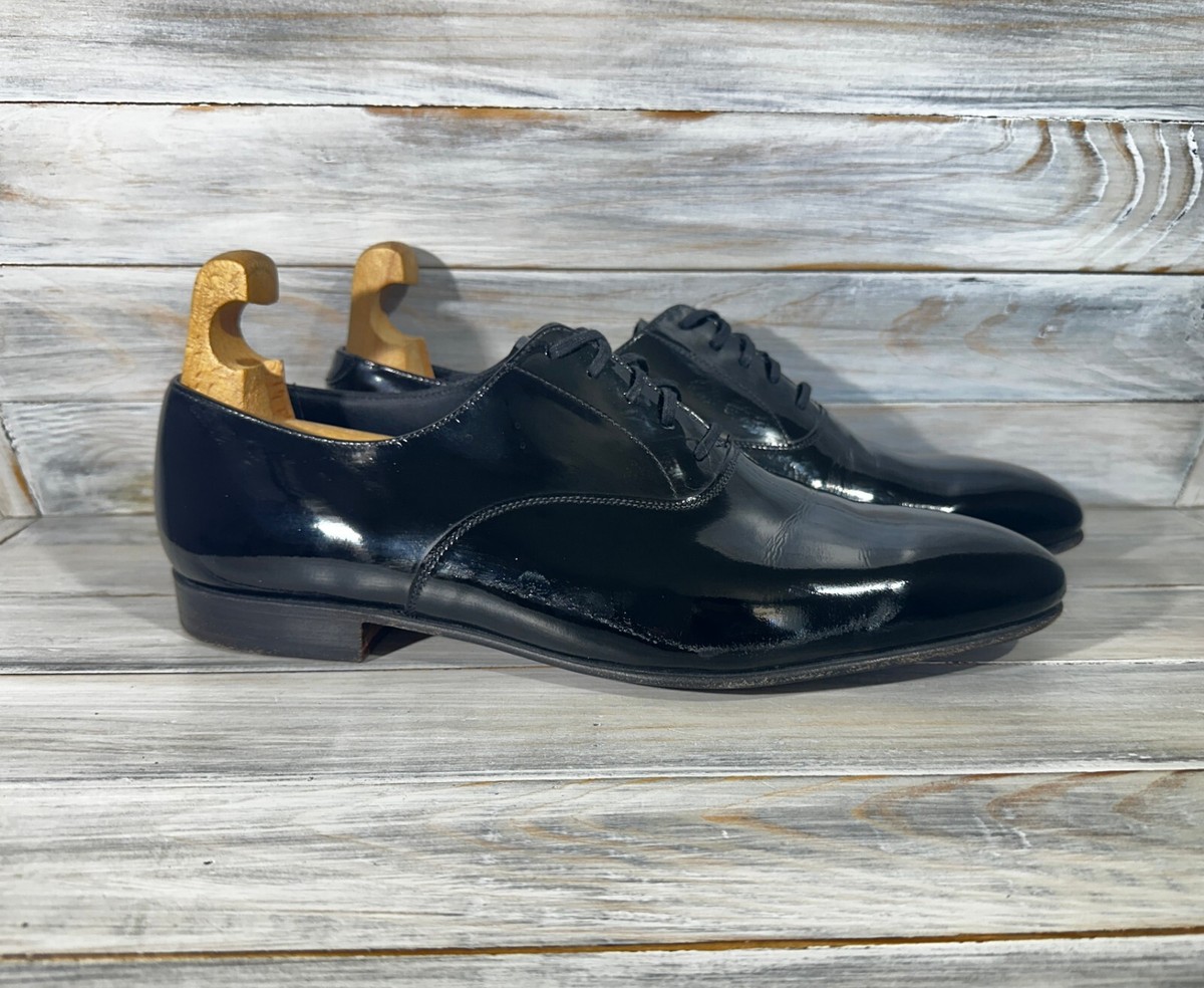 Crockett Jones Cheam Black Patent Leather Oxford Made In England