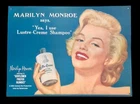 Marilyn Monroe Lustre-Creme Shampoo Vintage '90s Tin Sign Ad 12" x 16” Teal blue