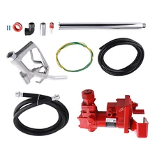 22AMP Fuel Transfer Pump for Gas Diesel Kerosene with Nozzle Kit 12V 15GPM