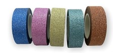 5 Rainbow Glitter Washi Tape Set DIY Craft Supply Decorative Design