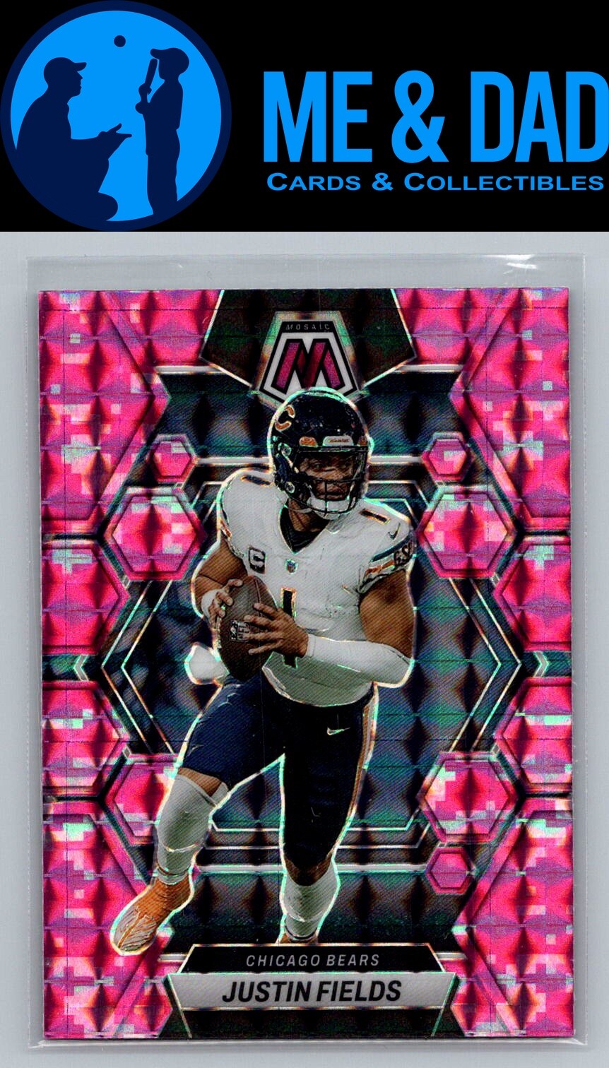 2023 Panini Mosaic #33 Justin Fields Camo Pink Mosaic
