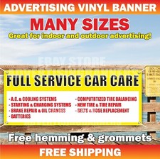 FULL SERVICE CAR CARE Advertising Banner Vinyl Sign Auto Repair Mechanic Garage