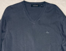 Greg Norman Men's Lightweight Golf Sweater Shark Logo - Size XL - Gray
