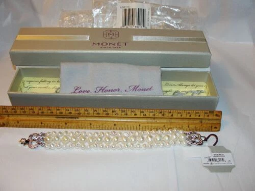 Monet Pearl Silver Plated Fashion Jewelry