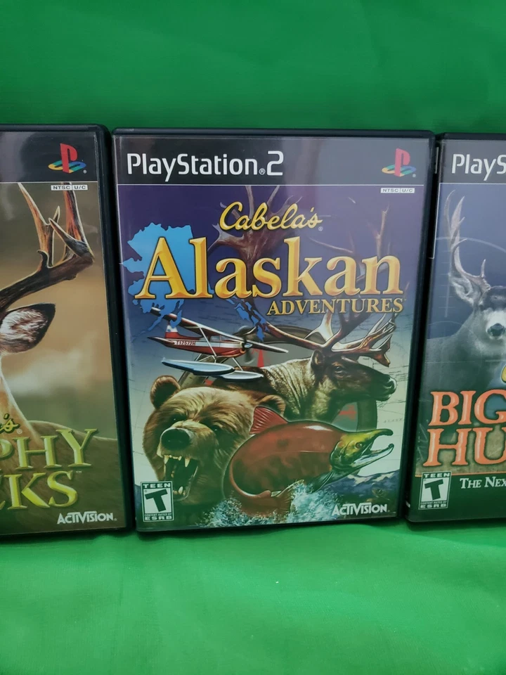 Cabela’s Big Game Hunter, Trophy Buck & Alaskan Adv PS2 Paquete Lote Completo Foto 3 de 4