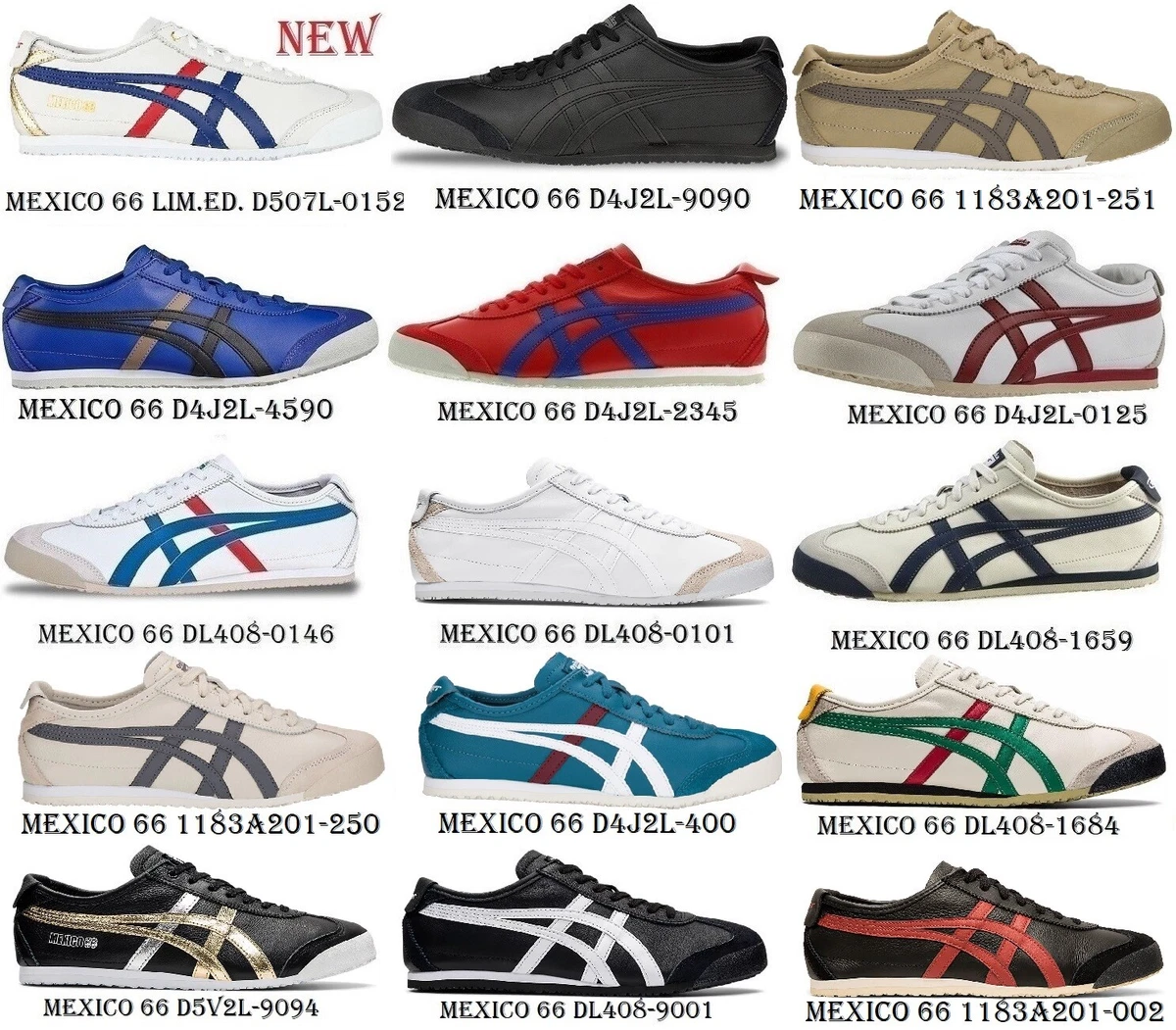 ASICS ONITSUKA TIGER MEXICO 66 LEATHER SNEAKER THL408 MEXICO MEN S WOMEN SHOES