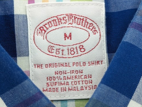 Brooks Brothers Shirt Mens Medium SS Multicolor Plaid Supima - Picture 2 of 9