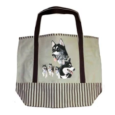 Pet Gifts USA Tote Canvas Bag Siberian Husky Dog Handbag NEW
