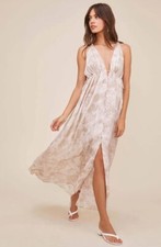 $140 Astr The Label Sage Mauve Chiffon Amalfi Tie Dye Maxi Dress XS NEW A385