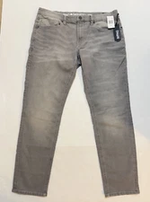 Buffalo David Bitton Ash-X Jeans Mens 36 X 32 Gray Denim Stretch Slim Skinny Leg