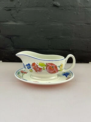 WOOD & SONS Wood and Sons Alpine Meadow Gravy Boat Sauce Jug and Stand / Saucer 21 Available