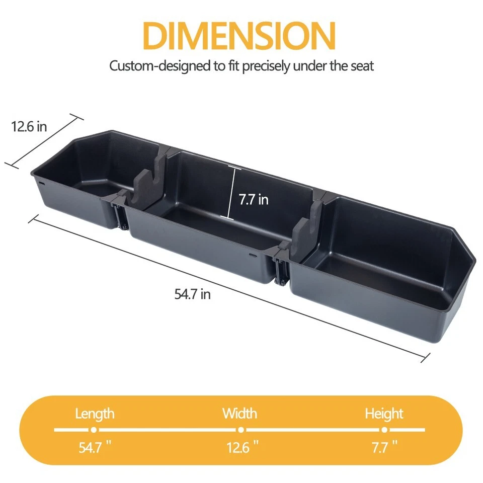 Rear Underseat Storage Fits For Ford 2015-2025 F150 Crew SuperCrew Cab 4-Door - Image 4 of 4