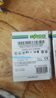 WAGO 750-651/000-002 TTY Serial Interface 20mA Current Loop 8E1 Module 