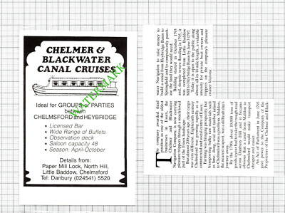 Chelmer and Blackwater Navigation Company Chelmsford - 1990 2-teiliger Zuschnitt