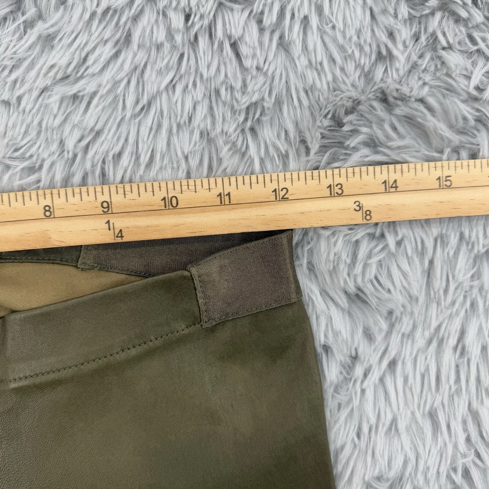 Alice Olivia Pants Women’s 24 Green 100% Lamb Leather Front Zip New York City - Image 3 of 4