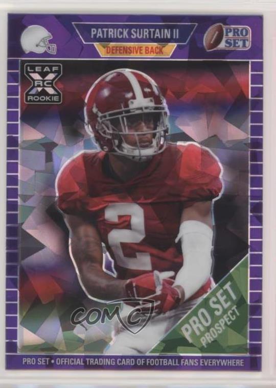 2021 Leaf Pro Set Metal Purple Crystals /30 Patrick Surtain II #69 Rookie RC
