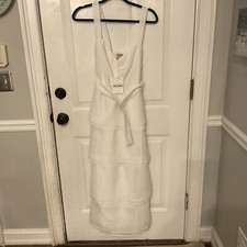 Show Me Your Mumu Cosmopolitan MIDI Dress In White Organza Medium New