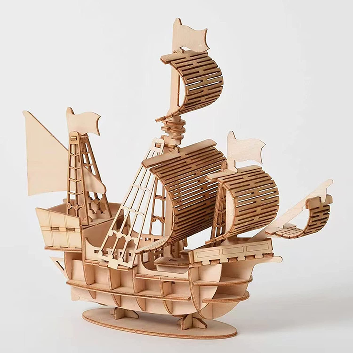 3D Wooden Puzzles for Adults,Pirate Ship Model Kit, and Room