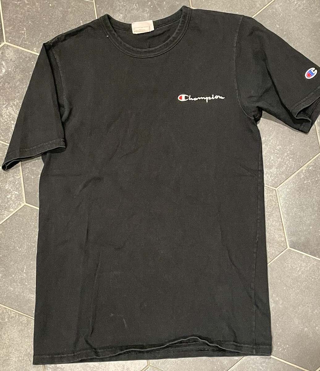 VINTAGE 90s Champion Logo Black Single Stitch T-shirt Size VINTAGE 90s Champion Logo Black Single Stitch T-shirt Size