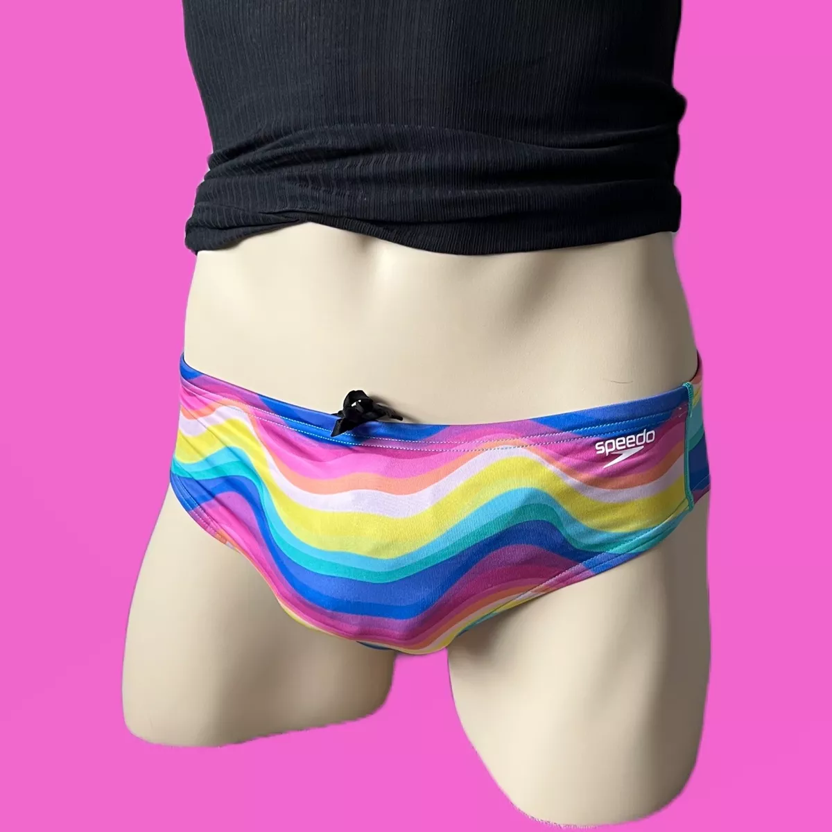 Speedo Men Rainbow Wave printed eco endurance swim Brief Swimwear 28 30 32 34 36