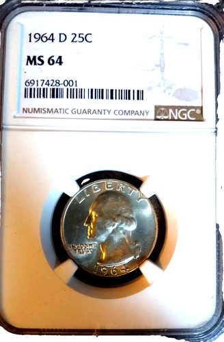 1964 D silver Washington Quarter MS64