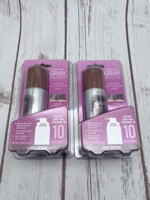 Set Of 2 Everpro Beauty Gray Away  Light Brown Temporary Root Concealer  Spray