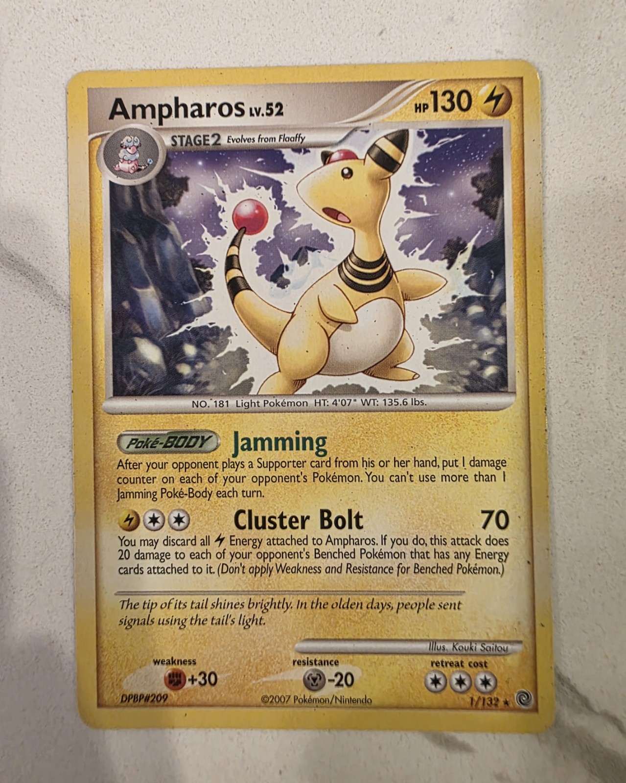 Pokemon Card - Secret Wonders 1/132 Ampharos - LP