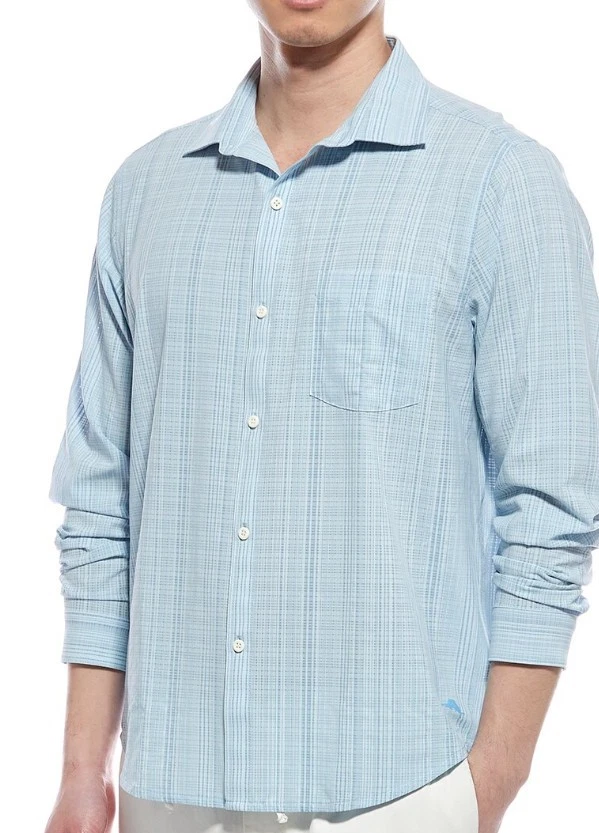 Tommy Bahama Long Sleeve Island Zone COAST SANDBAR STRIPE Camp Shirt $138 LARGE