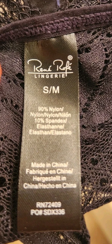 ¡Nuevo! Lencería Sexy Rene Rofe Bragas Break Away Sin Encaje Floral Negro S/M Foto 3 de 3