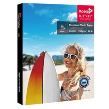 Koala Premium Photo Paper 8.5 x 11 In Luster Photo Printer Paper for Inkjet P...
