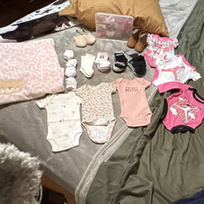 baby cloths Girl Clothing Lot 0-3M Socks Booties Blanket