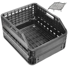 CyclingDeal Bike Bicycle Foldable Rear Basket Storage 34L Large Capacity