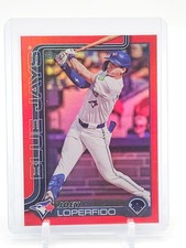 JOEY LOPERFIDO 2025 TOPPS SERIES 2 RED PARALLEL #398 /5 BLUE JAYS Q5537