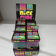 Nee Doh Nice Cube Squeeze Ball, Super Solid Squish, Blue/Purple/pink LOT 12