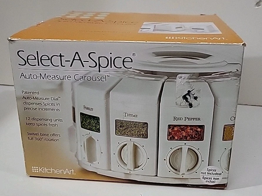 New Vintage Spice Rack SELECT-A-SPICE Carousel Under Cabinet Mount Stackable 98