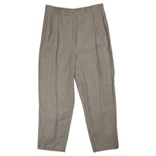 Vintage Larry Levine High Waist Pleated Trousers Size 10 100 Linen Dress Pants