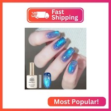BORN PRETTY Blue Cat Magnetic Eye Gel Nail Polish Shimmer Glitter Holographic Au