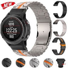 Titanium Metal Band Watch Strap For Garmin Fenix E 8 7X 6X Pro 5X 3 HR QuickFit