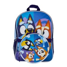 Large Backpack - Bluey - Bingo Family Blue w/Lunch Bag 16" School NEW