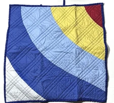 Pottery Barn Kids Aiden Colorful Wave Stripe Quilted Euro Pillow Cover Sham New