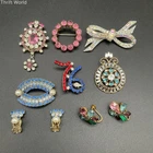Vintage Signed Rhinestone Costume Jewelry Lot 8pc House of Shrager PEL Czecho