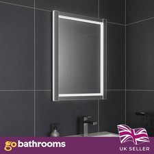 LED Bathroom Mirror with Light Modern Wall Vanity Mirror Anti-Fog 70x50cm