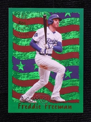 2025 Archives 1995 Topps CyberStats Green Foilboard 55/99 Freddie Freeman tw0