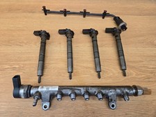 08-12 AUDI A4 A5 Q5 A6 2.0 TDI DIESEL ENGINE INJECTOR & FUEL RAIL SET 03L130089A
