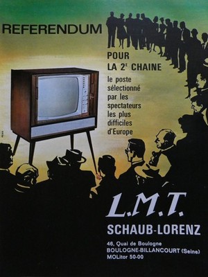 PRESSEWERBUNG 1963 FERNSEHSENDER SCHAUB-LORENZ EUROPÄISCHER HERSTELLER - LMT
