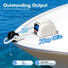 45LBS Electric Anchor Winch Boat Marine Winch with Remote Controller & Bracket